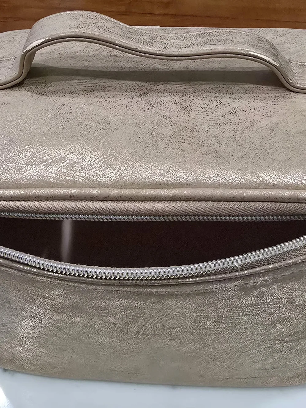Old Navy Shimmering Gold Cosmetic Train Case